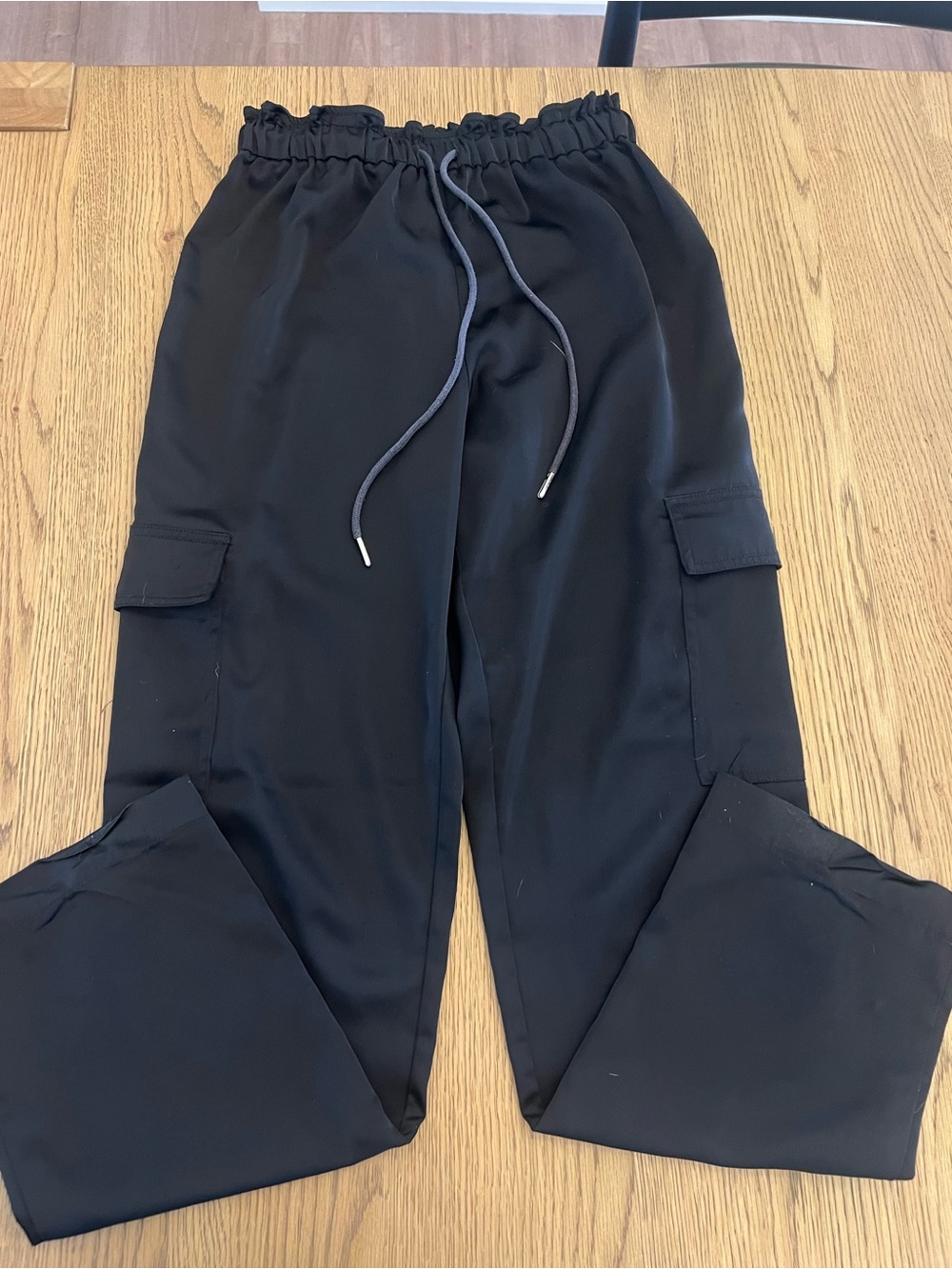 Women’s Black Cargo Jogger Pants - Drawstring Waist